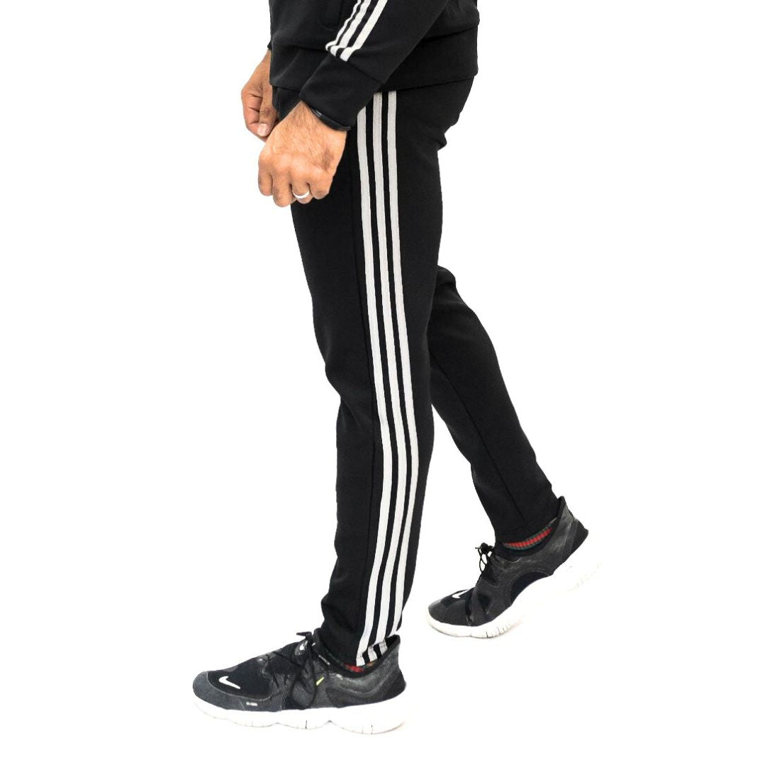 AthletePro Mock Winter Adi Stripes Tracksuit (Jet Black)