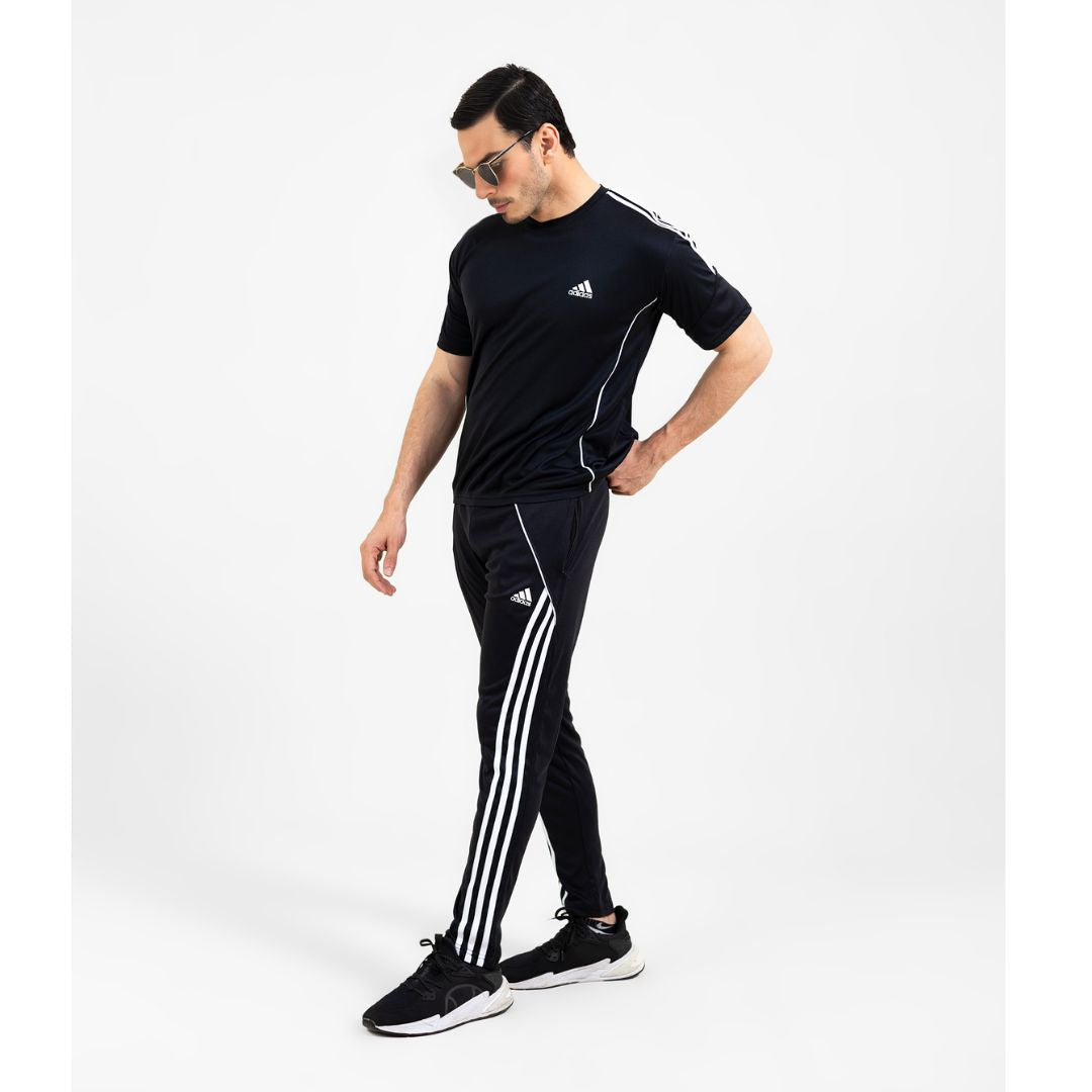 AthletePro Elite Summer Adi Tracksuit (Jet Black)