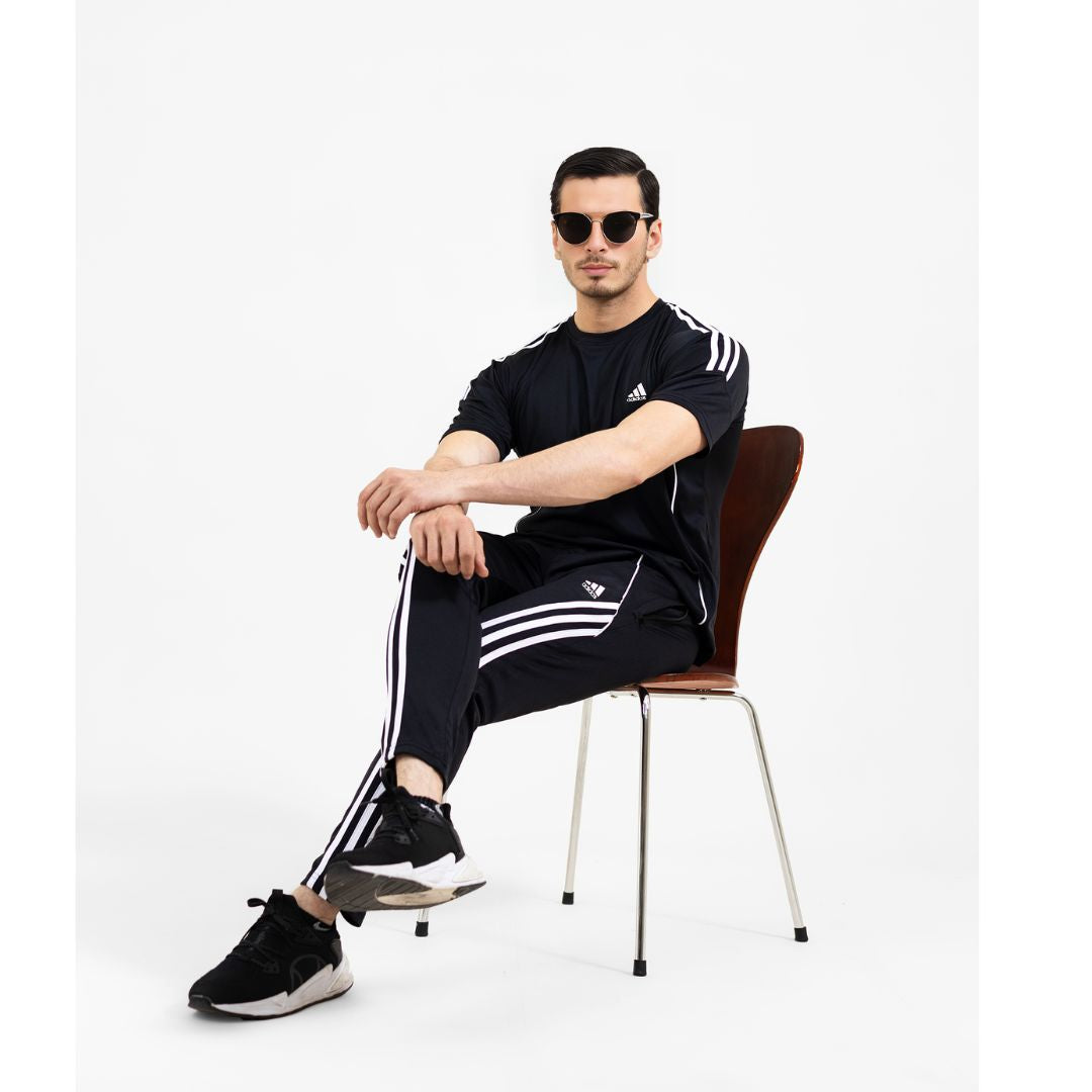 AthletePro Elite Summer Adi Tracksuit (Jet Black)