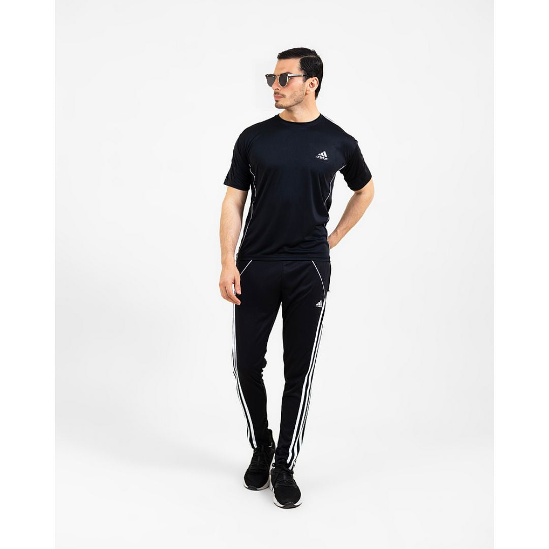 AthletePro Elite Summer Adi Tracksuit (Jet Black)