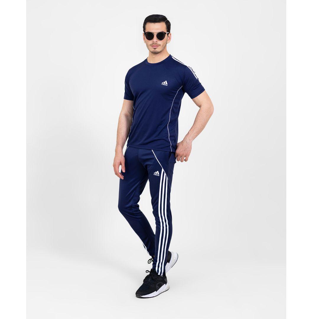 AthletePro Elite Summer Adi Tracksuit (Navy Blue)