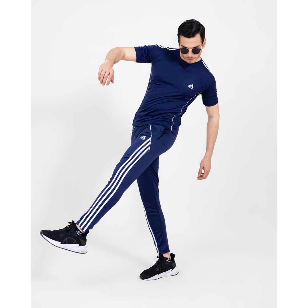 AthletePro Elite Summer Adi Tracksuit (Navy Blue)